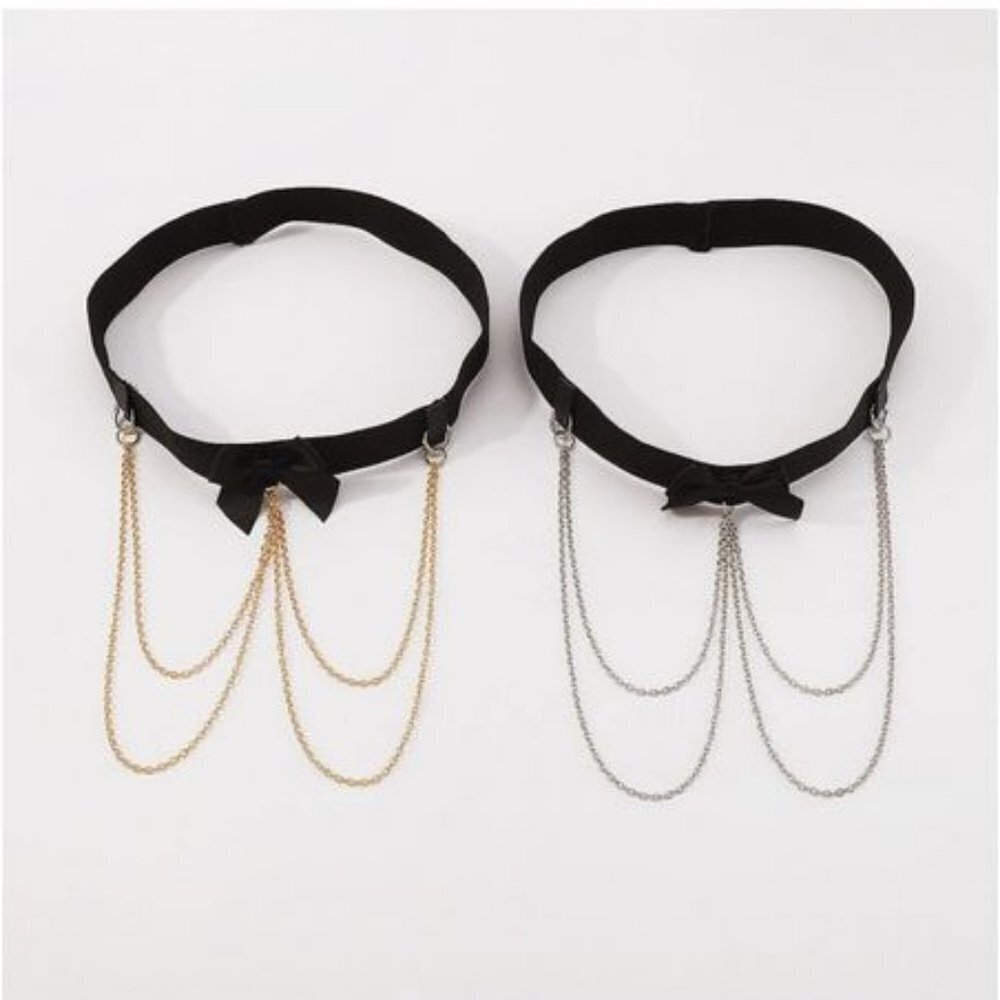 📢Clearance📢New Lot 2 SEXY Women's Leg Accessories in Silver& Gold-Chain Tassel